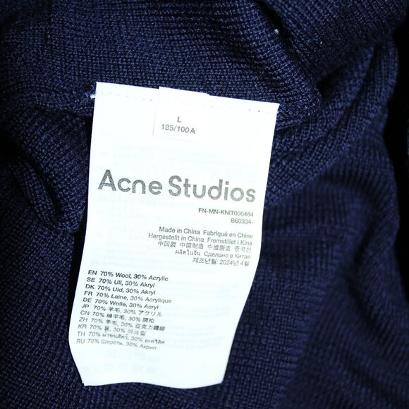 BNWT AW24 ACNE STUDIOS DISTRESSED ZIP CARDIGAN L - Picture 10 of 12